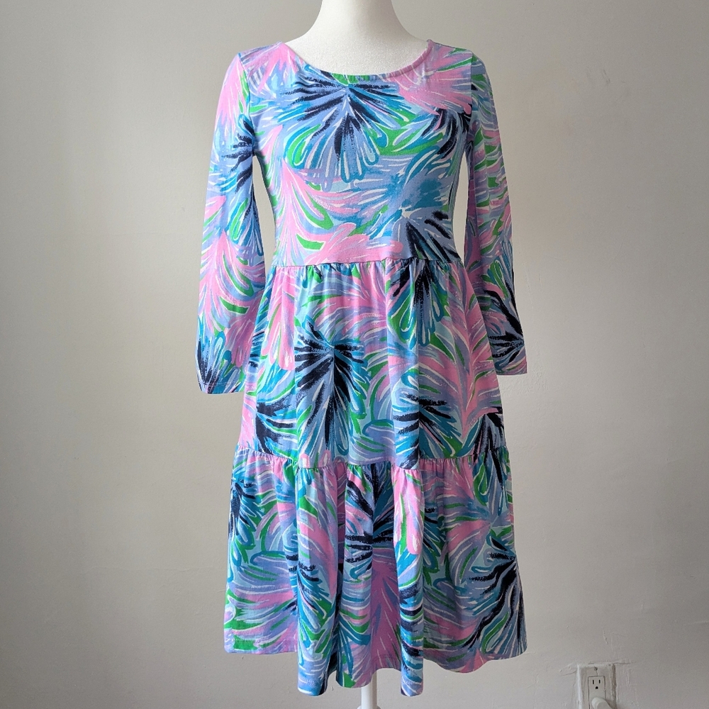 Lilly Pulitzer Geanna Swing Mini 3/4 Sleeves Dress Beach Bash XXS